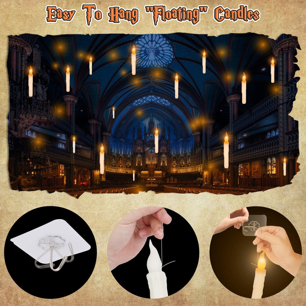 12Pcs Flameless Floating Candles LED Magic Hanging Candle Light Battery Operated