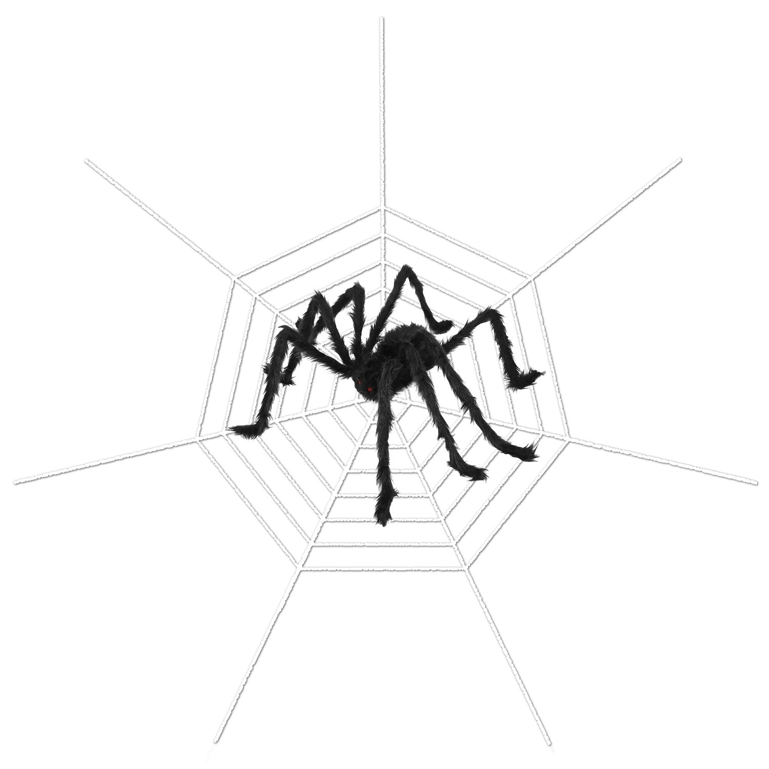 1Pc Halloween Decorations Spider Outdoor 49inch Halloween Spider With 126 Inch Tarantula Mega Spider Web