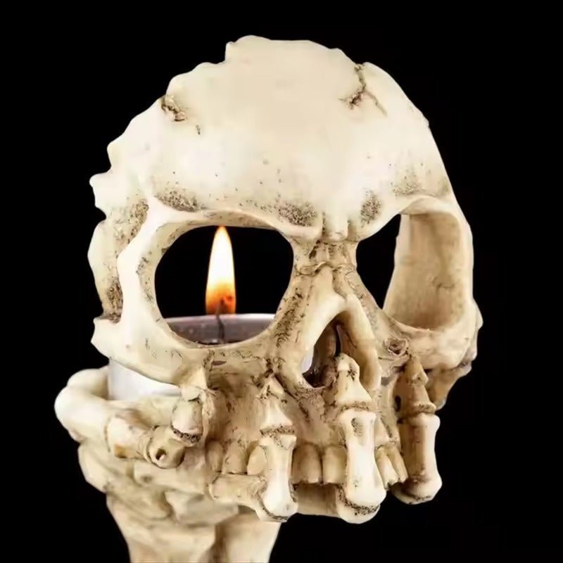 Skull Hand Candle Holder