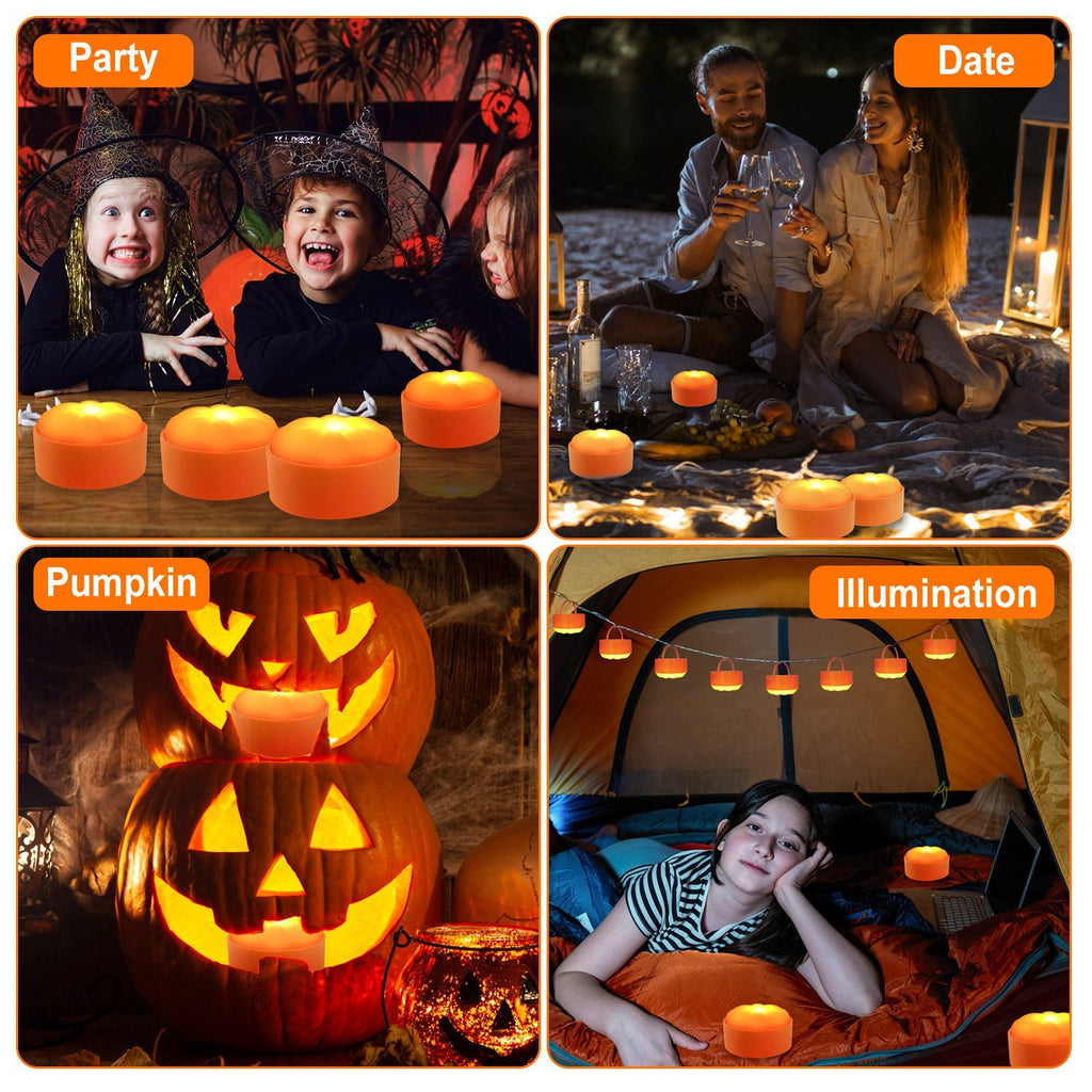 4 Pack Halloween LED Pumpkin Lights Battery Operated