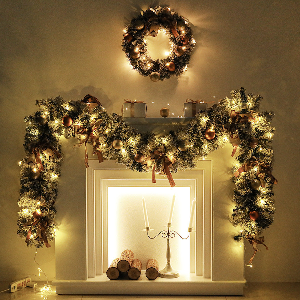 60cm Christmas Wreath With Glitter Balls & LED Lights - Festive Holiday Decor