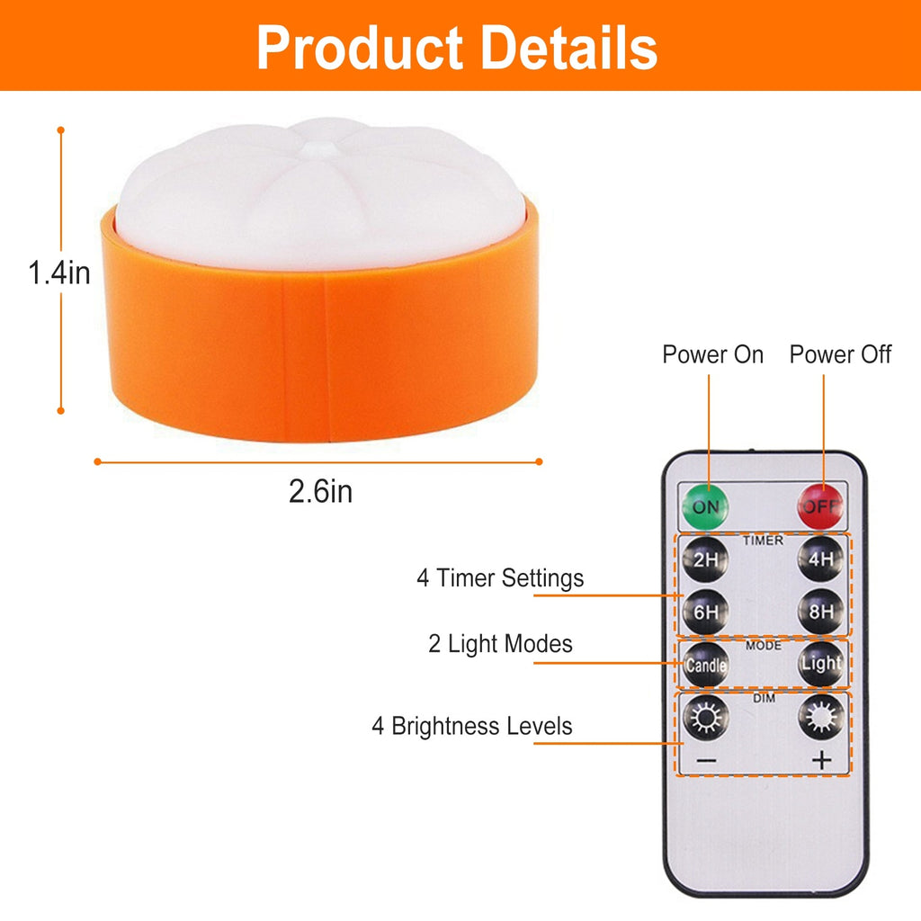 4 Pack Halloween LED Pumpkin Lights Battery Operated