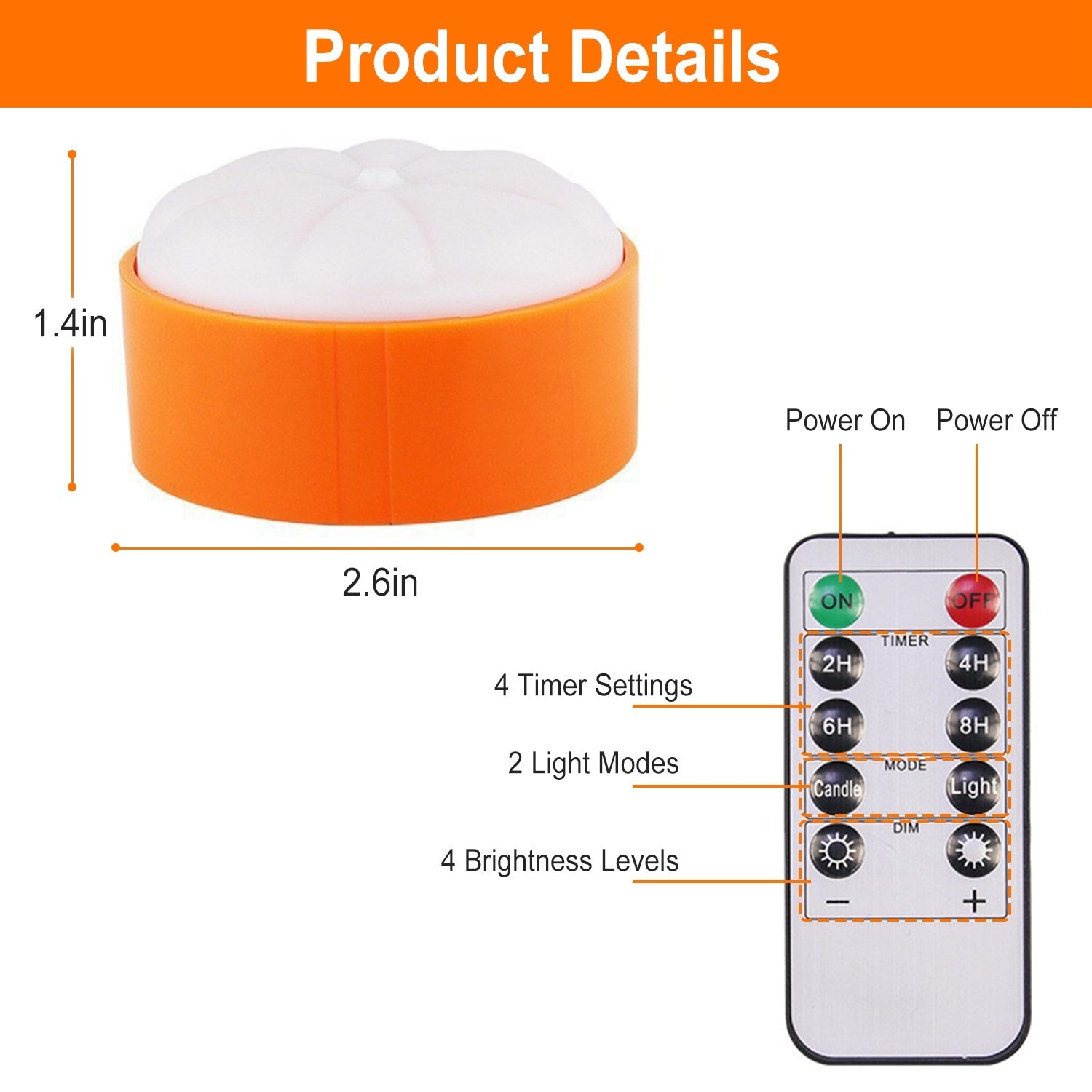 4 Pack Halloween LED Pumpkin Lights Battery Operated