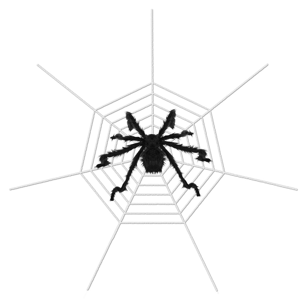 1Pc Halloween Decorations Spider Outdoor 49inch Halloween Spider With 126 Inch Tarantula Mega Spider Web