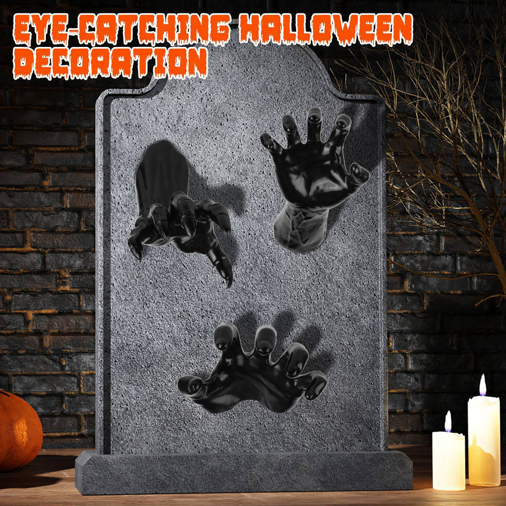 3Pcs Creepy Reaching Hands With Lighted Candles