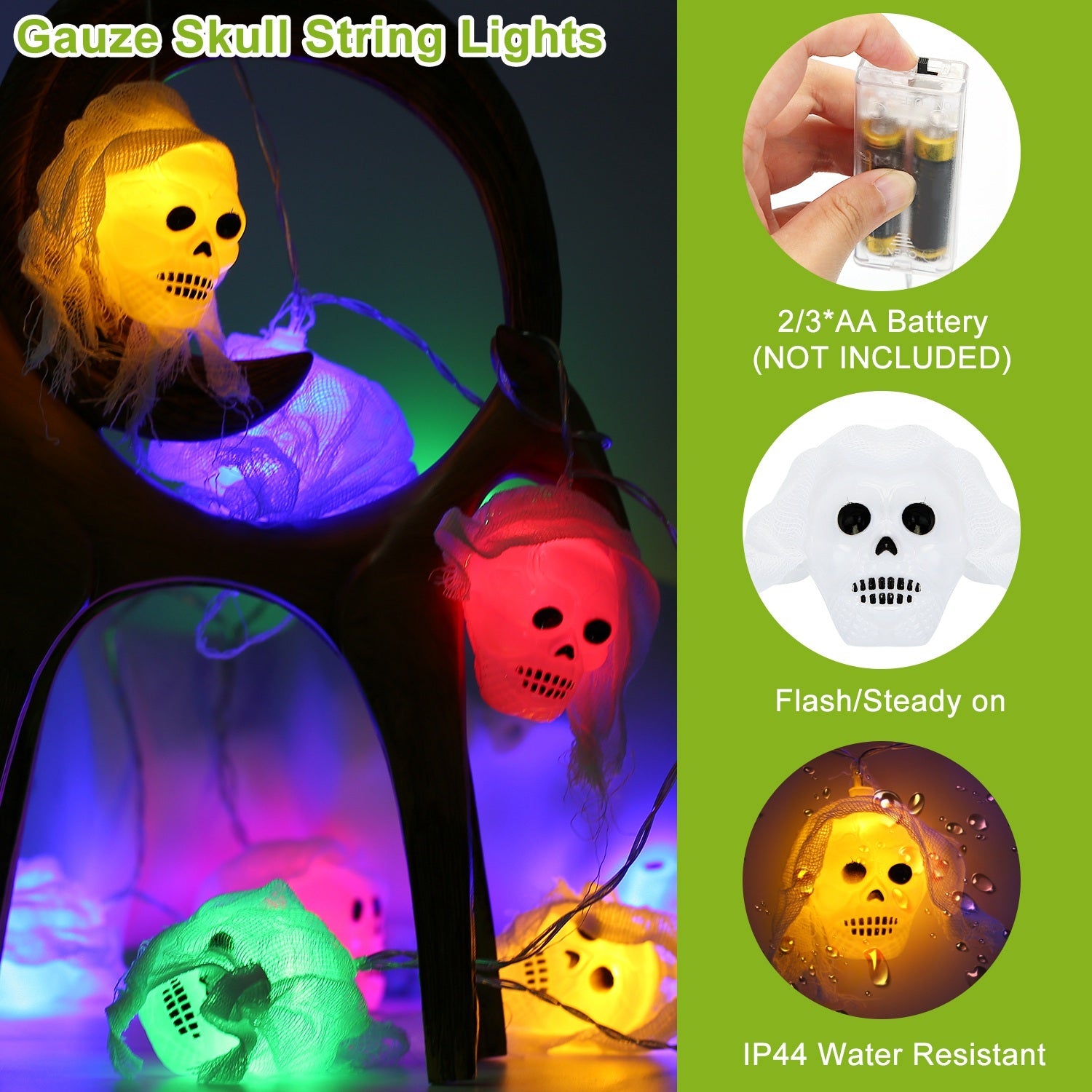 3Pcs Halloween Light Decorations Set