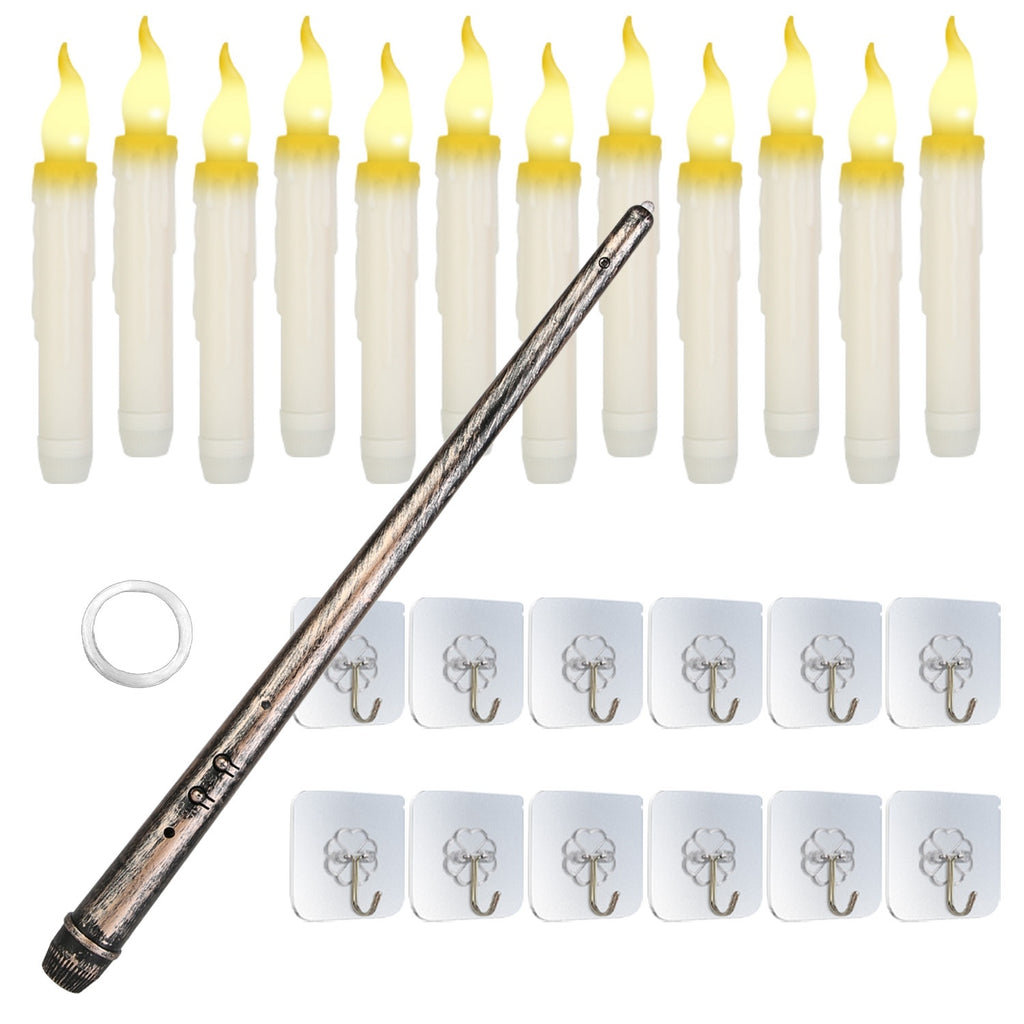 12Pcs Flameless Floating Candles LED Magic Hanging Candle Light Battery Operated