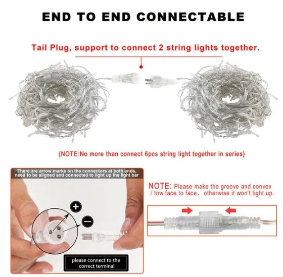 Curtain Icicle Lights Wedding Party LED Fairy Christmas Indoor Outdoor