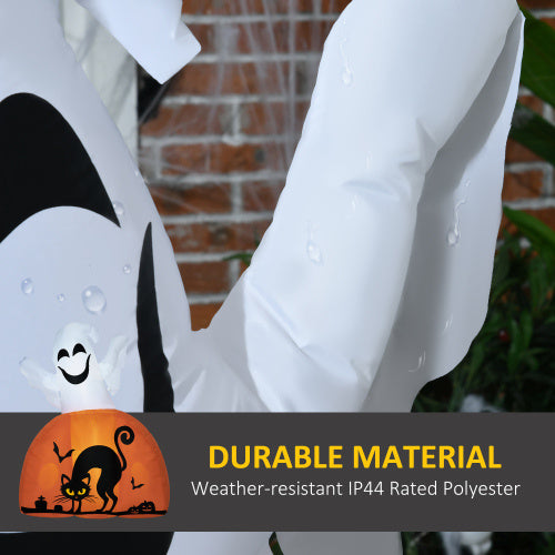 5ft Halloween Inflatables Outdoor Decorations Ghost With Pumpkin, Outdoor Blow Up Yard Decor With LED Lights For Garden