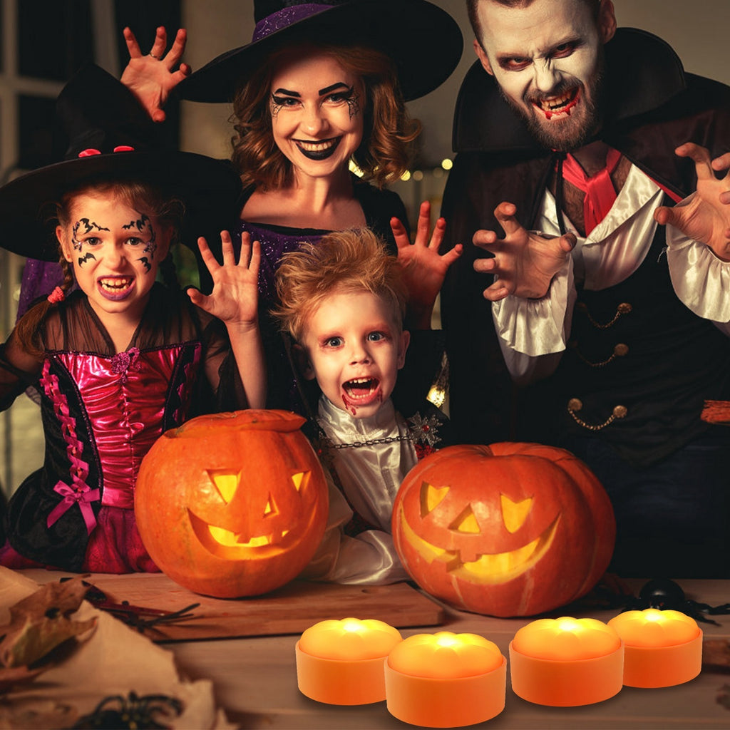 4 Pack Halloween LED Pumpkin Lights Battery Operated