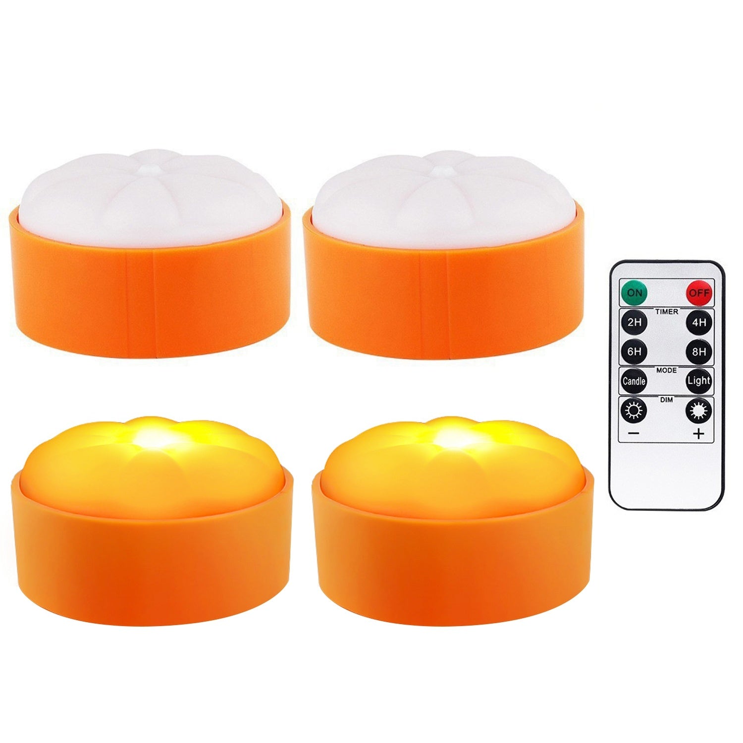 4 Pack Halloween LED Pumpkin Lights Battery Operated