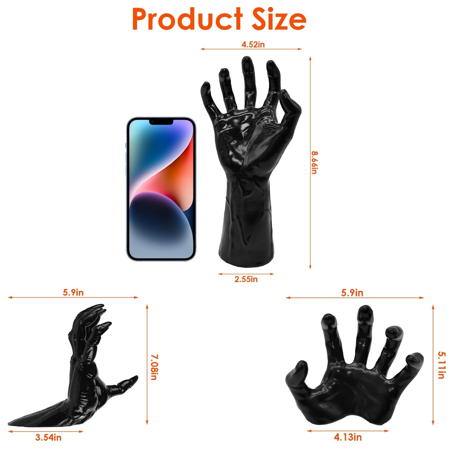 3Pcs Creepy Reaching Hands With Lighted Candles
