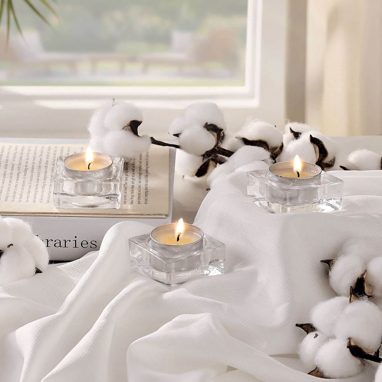200 Pack Unscented Tea Lights Candles 6.5 Hours Long Burning Christmas