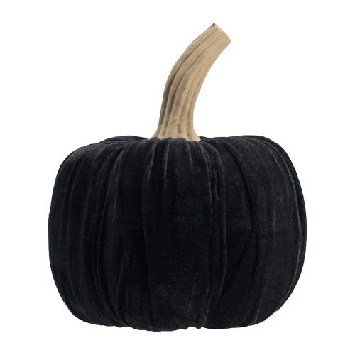 9.5 Black Velvet Pumpkin Large, For Holiday Halloween Decor