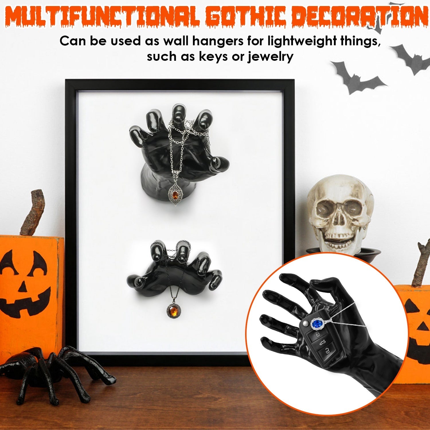 3Pcs Creepy Reaching Hands With Lighted Candles